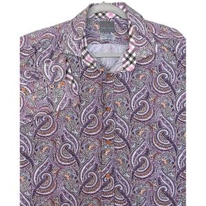 Thomas Dean Shirt Mens 2XB Multicolor Paisley Long Sleeve Button Front Cotton